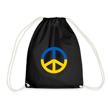 Peace Sign Ukraine - Turnbeutel - Schwarz - Vorne