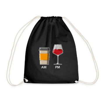 AM PM - Café le matin - Vin le soir - Sac de sport léger - noir - Devant