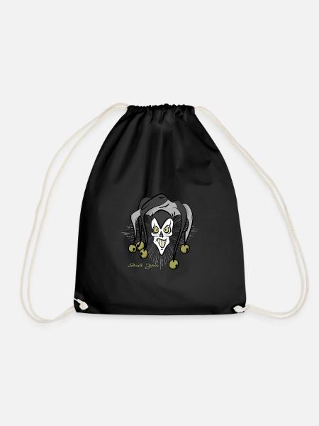 skull joke4 - Drawstring Bag - black