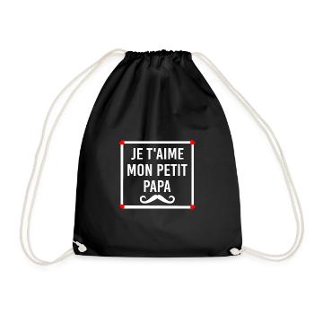 JE T'AIME MON PETIT PAPA - Sac de sport léger - noir - Devant