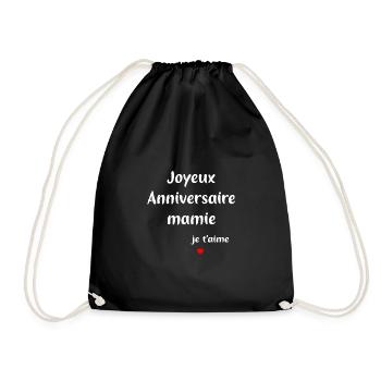 Joyeux anniversaire mamie je t'aime - Sac de sport léger - noir - Devant