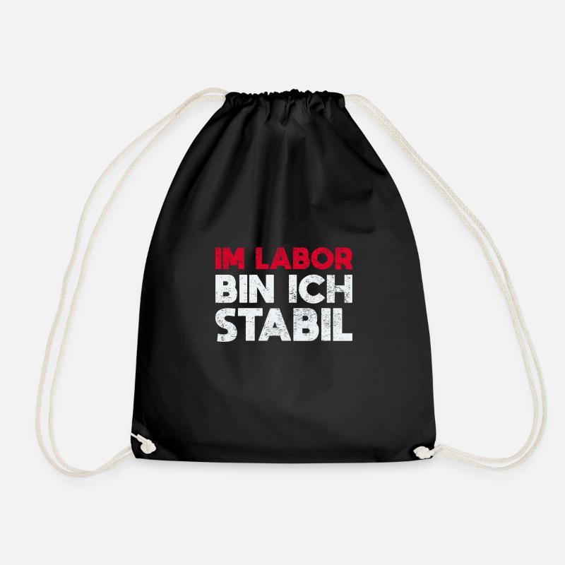 Im Labor Bin Ich Stabil - Turnbeutel - Schwarz