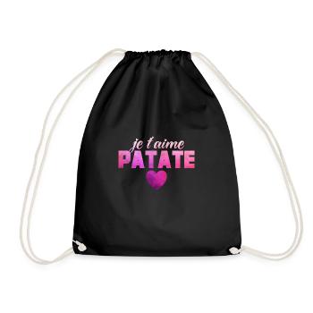 Je T'aime Patate Saint Valentin Humour Couple - Sac de sport léger - noir - Devant