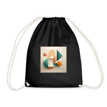 Modern Geometric Abstract Art Design - Drawstring Bag - black - Front