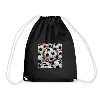 Fußball-Mosaik - Turnbeutel - Schwarz - Vorne