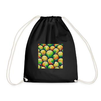 Tennis Ball Mosaic - Drawstring Bag - black - Front