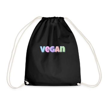 Veganes Pastell - Turnbeutel - Schwarz - Vorne