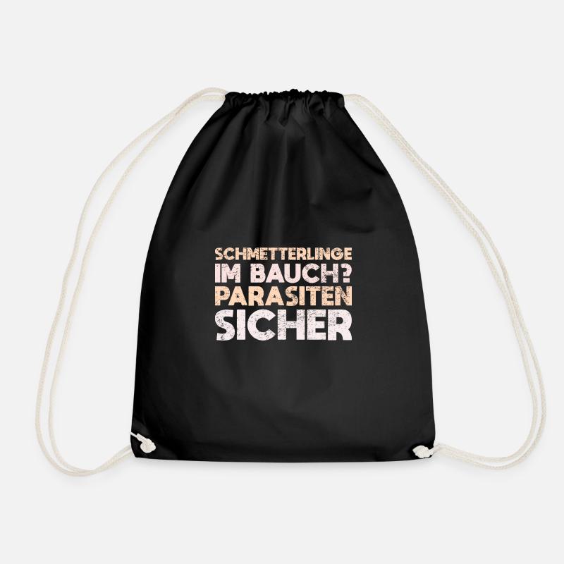 Schmetterlinge Im Bauch? Parasiten, Sicher - Turnbeutel - Schwarz
