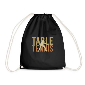 Tischtennisschläger Ping Pong Spruch Geschenk - Turnbeutel - Schwarz - Vorne
