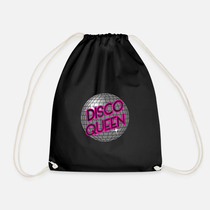Disco Queen Party JGA disco ball - Drawstring Bag - black
