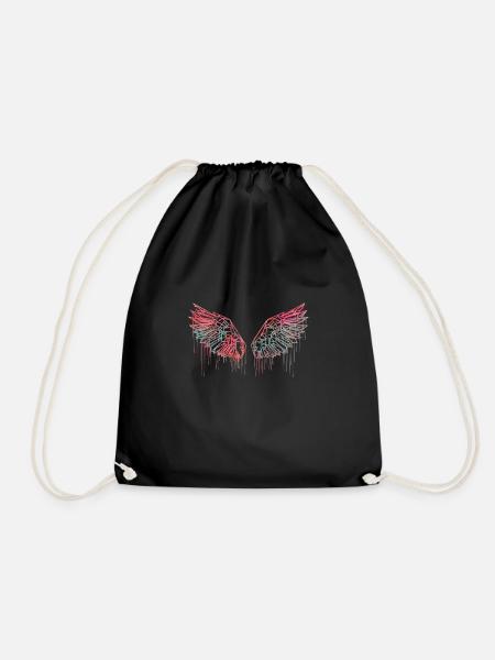 angelwings,flügel,aquarell,rot,engelsflügel - Turnbeutel - Schwarz