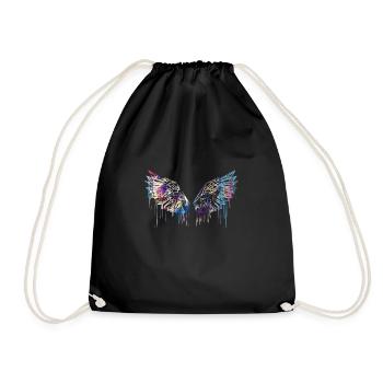 ailes d’ange, ailes, aquarelle, rouge, ailes d’ange - Sac de sport léger - noir - Devant