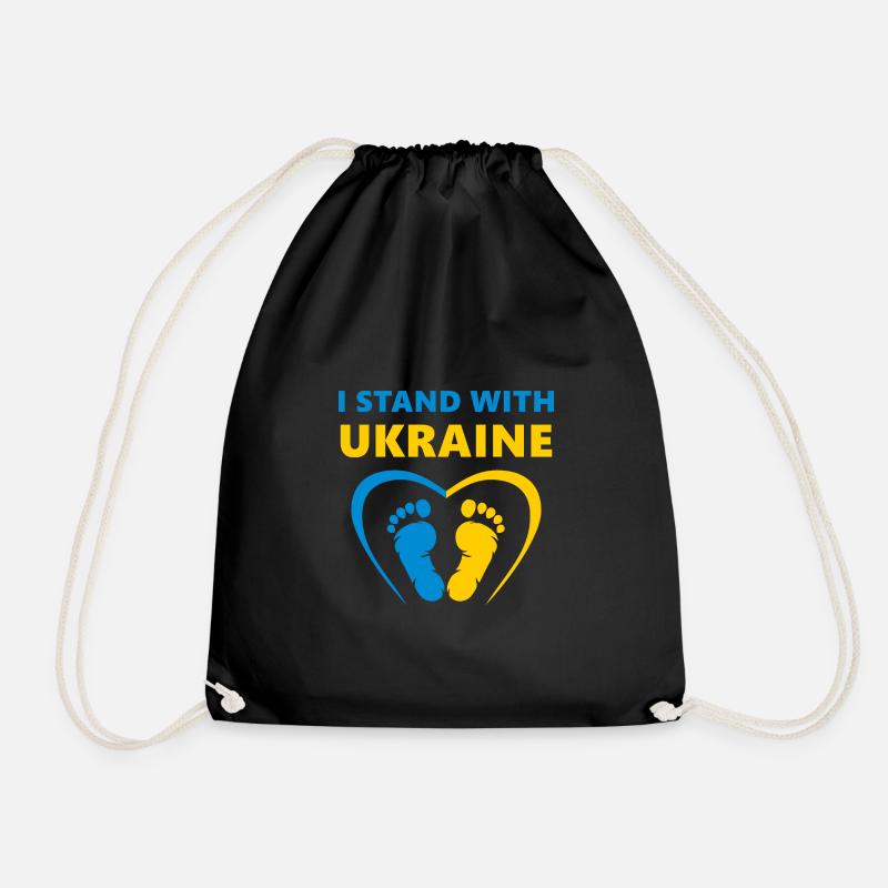 Ich stehe zur Ukraine - Turnbeutel - Schwarz