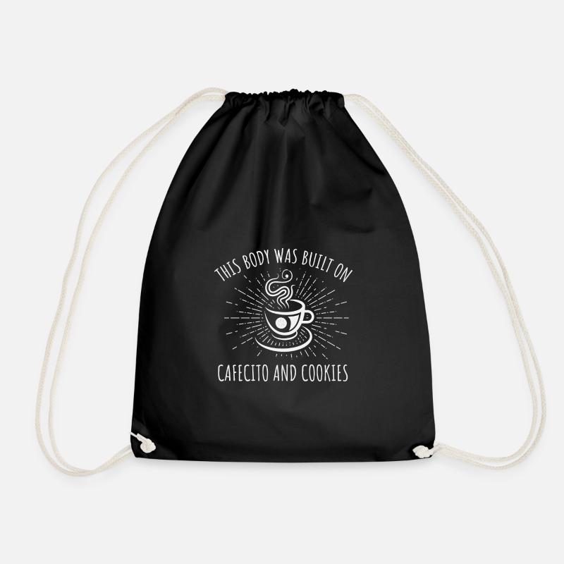 Cafecito Lover Drinking Cafecito Mix Cuban Coffee - Drawstring Bag - black