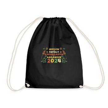 1 Grade School Child Back to School Kindergarten Kita E - Drawstring Bag - black - Front