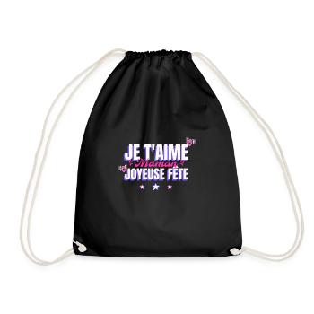 Je t'aime maman,Joyeuse fête des mères,idée cadeau - Sac de sport léger - noir - Devant