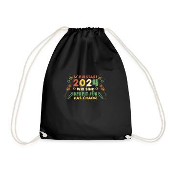 Parents School Child Primary School First Grade Enrollment - Drawstring Bag - black - Front