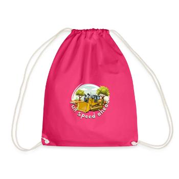 Bulldozer voll in fahrt - Turnbeutel - Fuchsia - Vorne