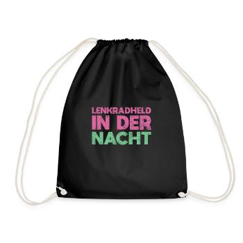 Lenkradheld In Der Nacht - Turnbeutel - Schwarz - Vorne