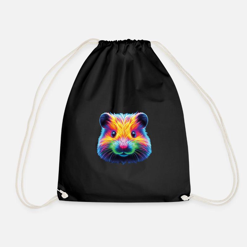 Hamster Neon Kopf - Turnbeutel - Schwarz