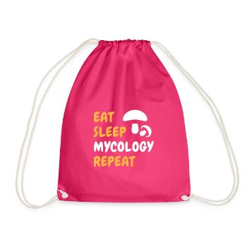 Eat, Sleep, Mycology, Repeat - Drawstring Bag - fuchsia - Front