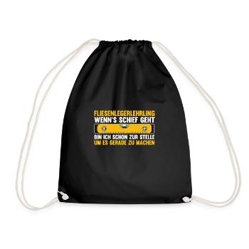 Tile Laying Training Apprentice Auzbi Tile Laying - Drawstring Bag - black - Front