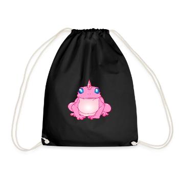 Frosch mit Einhorn Unicorn Optik - Turnbeutel - Schwarz - Vorne