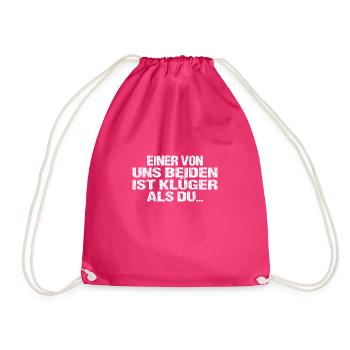 Spruch - Turnbeutel - Fuchsia - Vorne