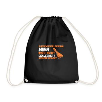 Tile Laying Training Apprentice Auzbi Tile Laying - Drawstring Bag - black - Front