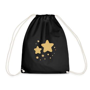 Design ludique d’étoiles jaunes - Sac de sport léger - noir - Devant