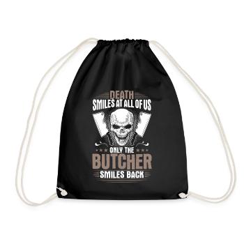 Fleischer Metzger Butcher Fleischerei Metzgerei - Turnbeutel - Schwarz - Vorne