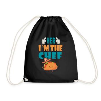 Ihr i m der Koch Geschenk Tacos Taco Mexiko - Turnbeutel - Schwarz - Vorne