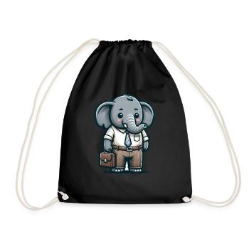 Cute Elephant Teacher - Turnbeutel - Schwarz - Vorne