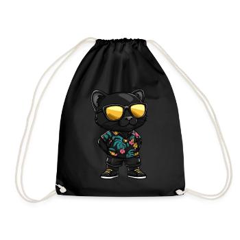 Panther Comic Funny Summer - Drawstring Bag - black - Front