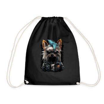 Punk Yorkshire Terrier - Drawstring Bag - black - Front