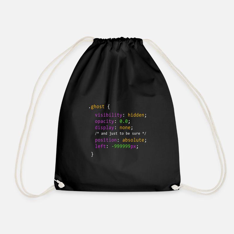 Ghost Coding * Geek Gift * - Turnbeutel - Schwarz