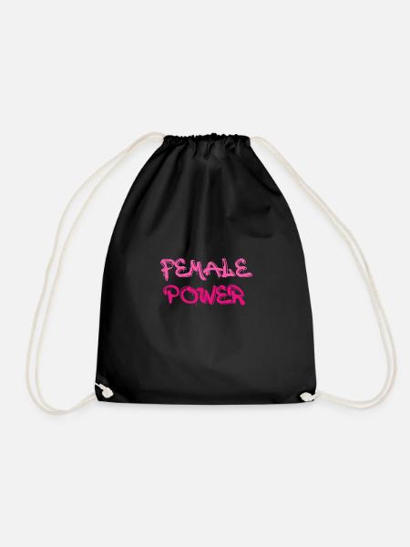 female power,schrift, frauenpower,pink,graffiti - Turnbeutel - Schwarz