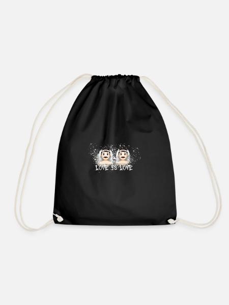 love is love,hochzeit, gay,männer, love - Turnbeutel - Schwarz