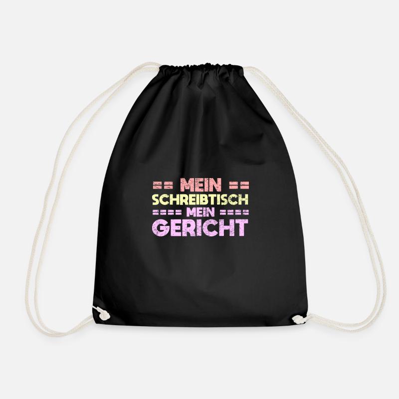 Mein Schreibtisch, Mein Gericht - Turnbeutel - Schwarz