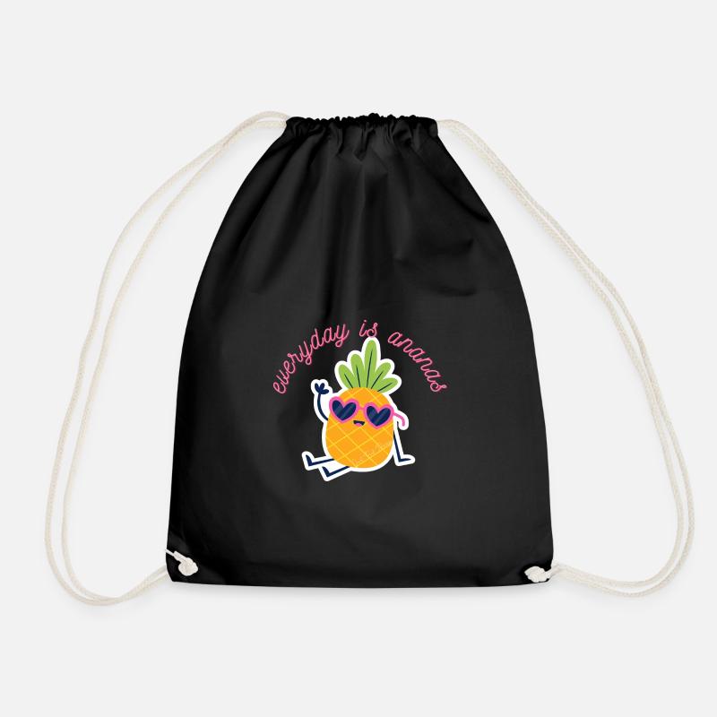 Ananas1 - Turnbeutel - Schwarz