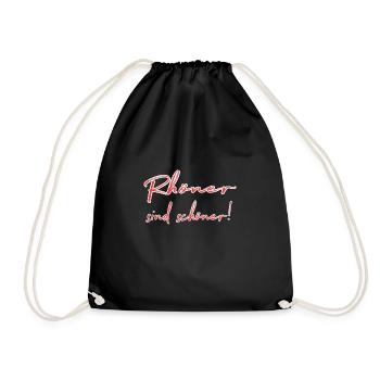 Rhöner are beautiful fun saying Rhön handlettering - Drawstring Bag - black - Front