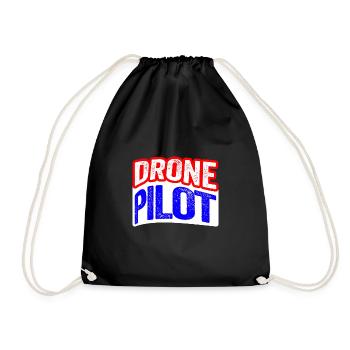 Drone Pilot - Vintage Warp Design Gift - Drawstring Bag - black - Front