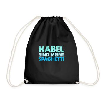 Kabel Sind Meine Spaghetti - Turnbeutel - Schwarz - Vorne