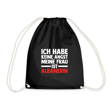 Albaner Albanisch Albanien - Turnbeutel - Schwarz - Vorne