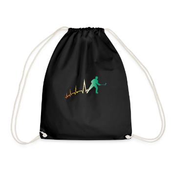 Hockey Players Heartbeat Hockey - Drawstring Bag - black - Front