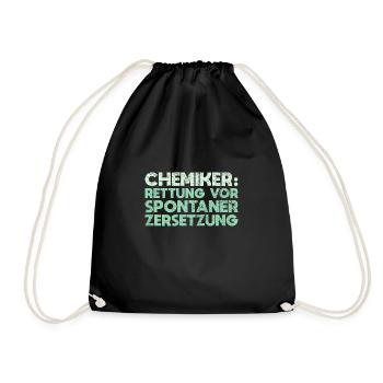 Chemiker: Rettung Vor Spontaner Zersetzung - Turnbeutel - Schwarz - Vorne