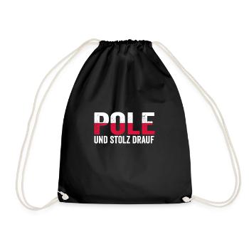 Pole Polnisch Polen - Turnbeutel - Schwarz - Vorne