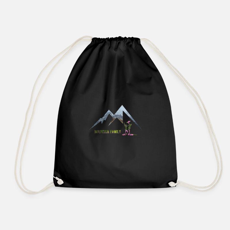 Mountain Family - Drawstring Bag - black