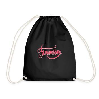 Feminism Saying Gift Vintage Emancipation - Drawstring Bag - black - Front