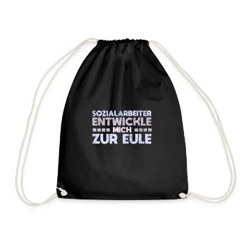 Sozialarbeiter - Entwickle Mich Zur Eule - Turnbeutel - Schwarz - Vorne